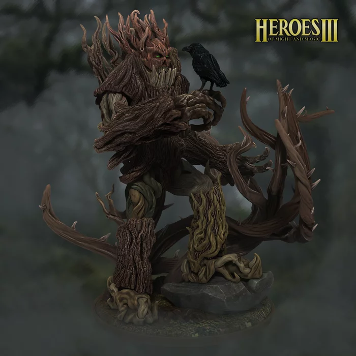 Wood from a stronghold. HoMM 3 - My, 3D modeling, Sculpture, 3D печать, Герои меча и магии, Stronghold, Dendroid, 3D graphics, Characters (edit), Fantasy, Computer games, Video, Youtube, Longpost, 