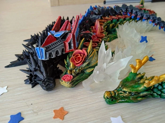 3D dragons) - My, First post, 3D, 3D печать, 3D printer, The Dragon, Painting, Creation, cat, Longpost, 