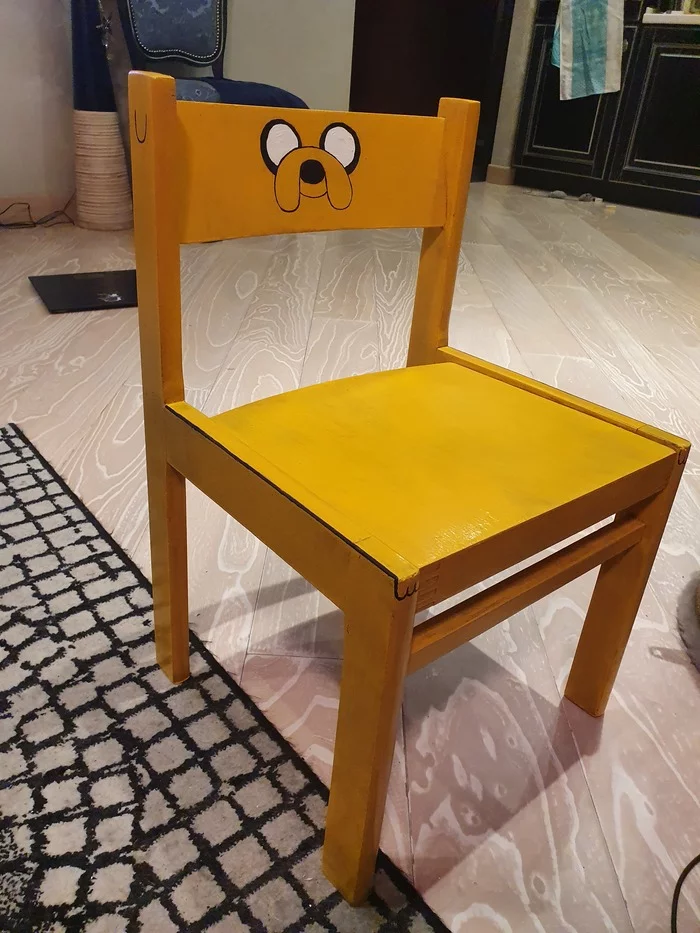 Джейк пес - Моё, Рукоделие, Реставрация, Adventure Time, Длиннопост, Рукоделие с процессом, , Стул
