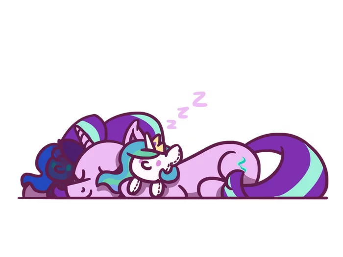 Sleeping asterisk - Art, My little pony, PonyArt, Starlight Glimmer, Flutterluv, 