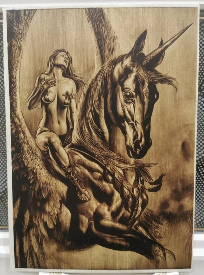 Burning on a CNC machine - My, CNC, Pyrography, Plywood, 