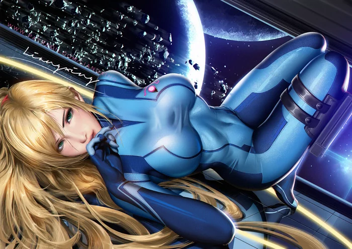 Samus - Metroid, Samus aran, Art, Games, Liang xing, Boobs, 