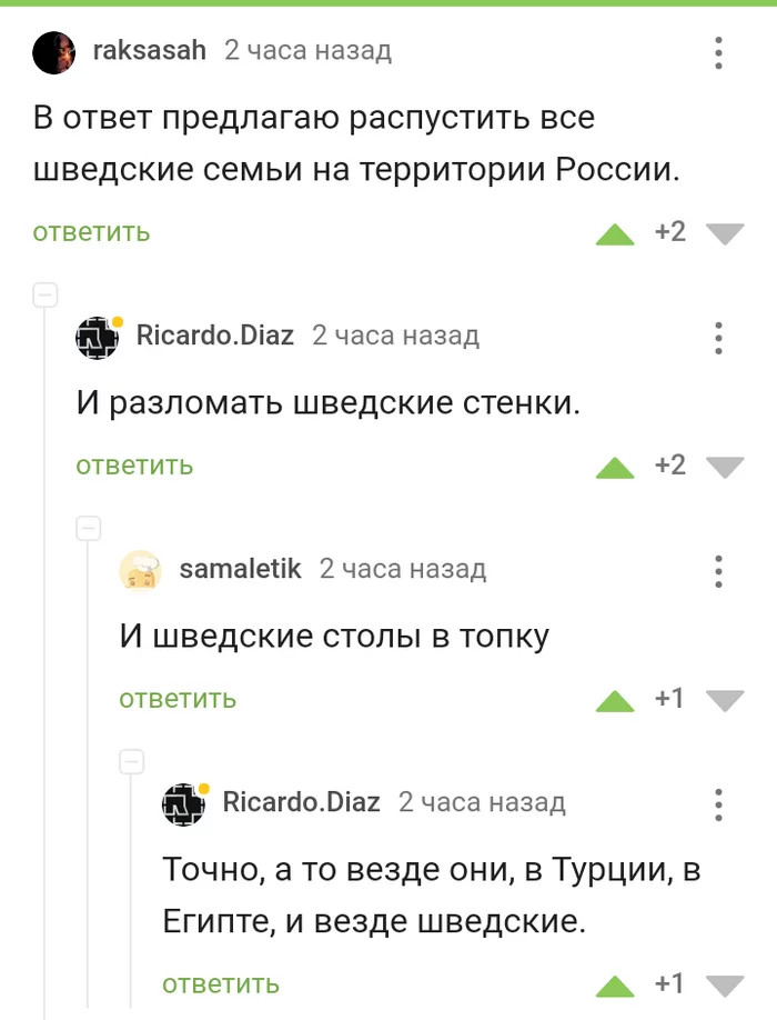 Контрсанкции - Комментарии на Пикабу, Скриншот, Санкции, Шведский стол, Голландский штурвал, 