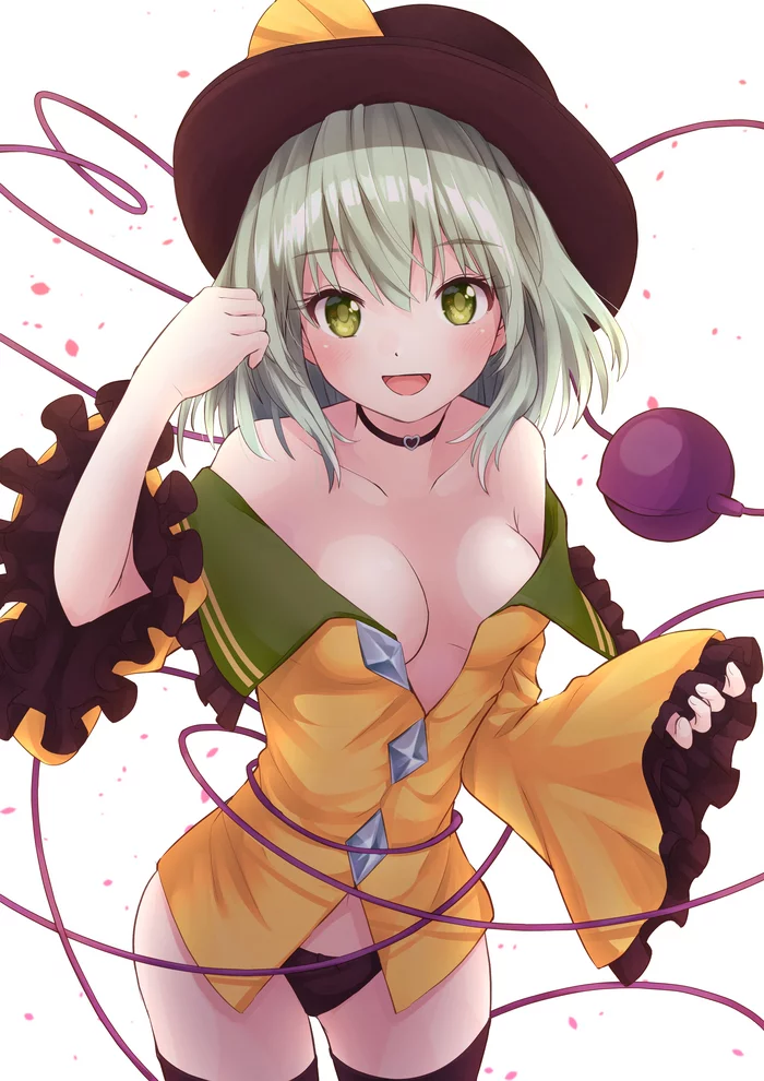 Komeiji koishi - NSFW, Touhou, Komeiji koishi, Anime, Anime art, Ramie, Boobs, Pantsu, Stockings, Hand-drawn erotica, Erotic, Choker, 