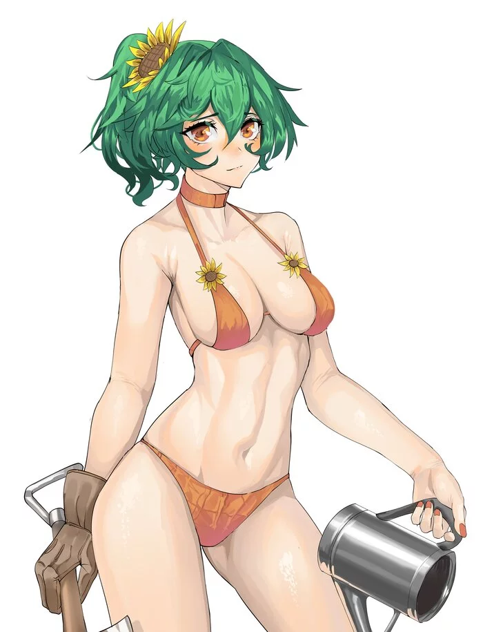 Kazami Yuuka - NSFW, Touhou, Kazami Yuuka, Anime, Anime art, Swimsuit, Boobs, Choker, Hand-drawn erotica, Erotic, Tomatolover16, 