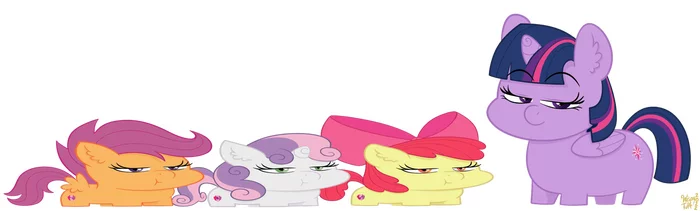 Pony compression - My little pony, Twilight sparkle, Scootaloo, Sweetie belle, Applebloom, Squatpony, 