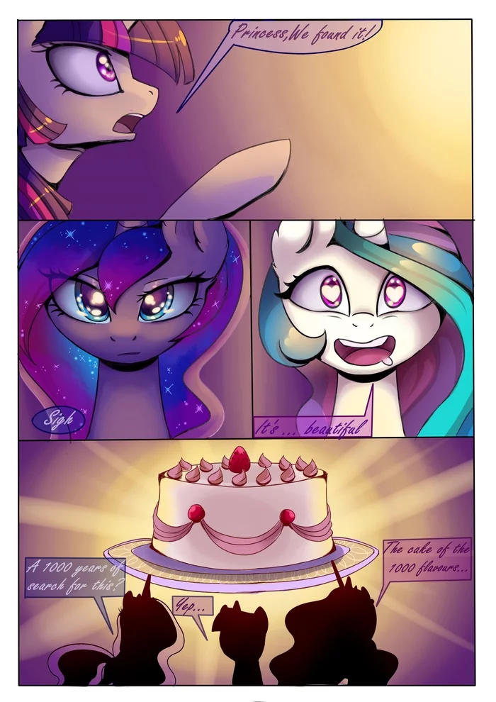 Принцесса Селестия и тортик тысячи вкусов - My Little Pony, Princess Luna, Princess Celestia, Twilight sparkle, Magnaluna, 