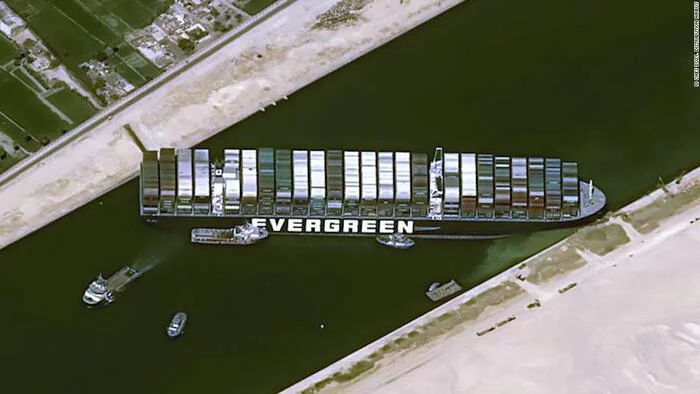 Happy anniversary! - Ever Given container ship, Anniversary, Suez canal, 
