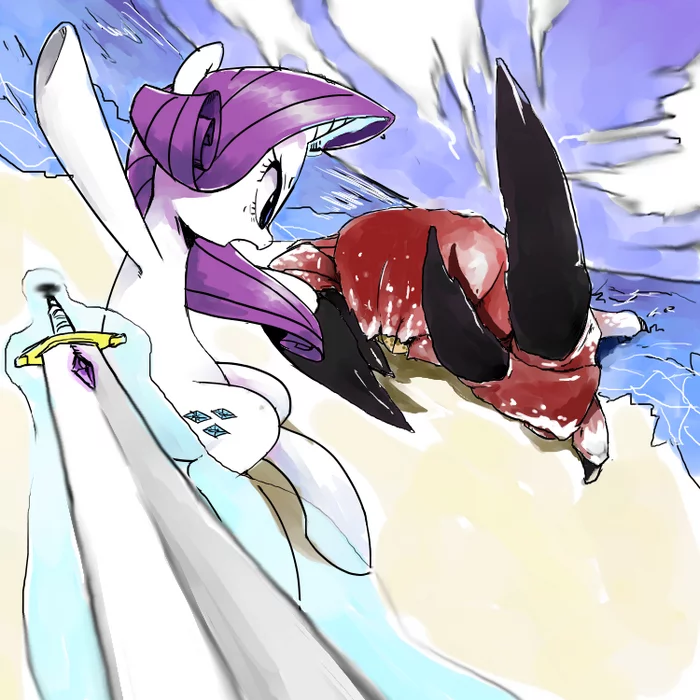 A battle without beginning and end - My little pony, Rarity, Crab, , 30clock