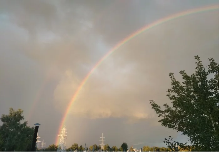 Double Rainbow - My, Rainbow, Double Rainbow, After the rain, Nature, Range, 