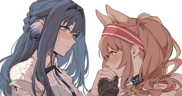 Astesia & Angelina - Anime Art, Аниме, Animal Ears, Arknights, Angelina (Arknights), Astesia, 