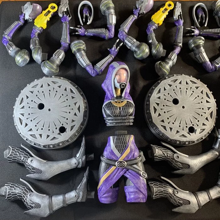 4 Tali Zorah - Моё, Mass Effect, Tali Zorah, 3D печать, 3D принтер, Фигурки, Покраска миниатюр, Крафт, Моделизм, Миниатюра, Коллекционирование, 3D, Видео, Видео вк, Длиннопост, 