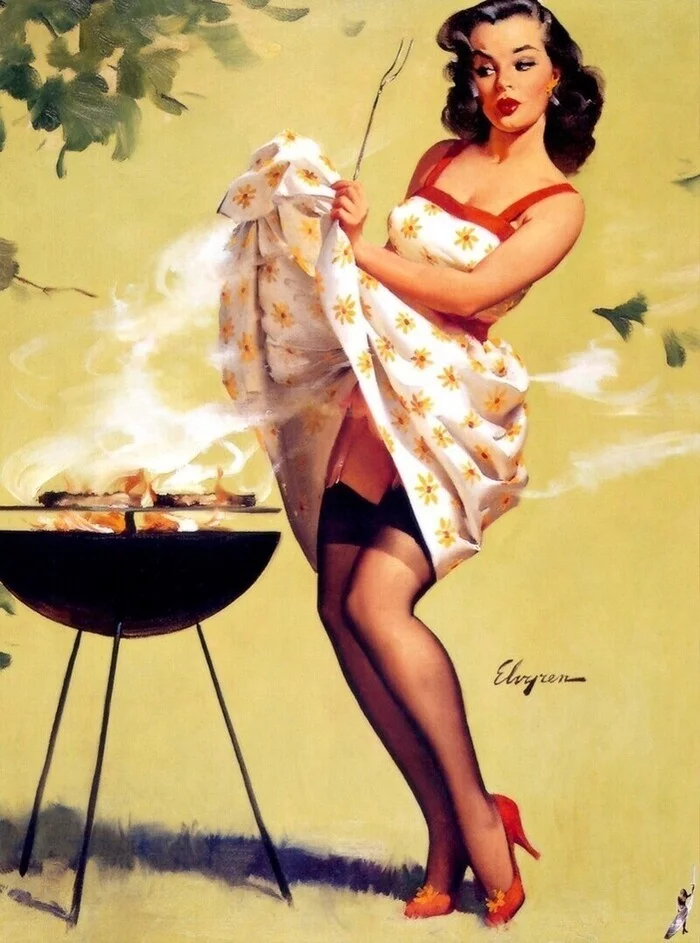 American Dream... - A selection, Artist, Pin up, USA, 1950, Art, Women, Aesthetics, Painting, Retro, Longpost, 