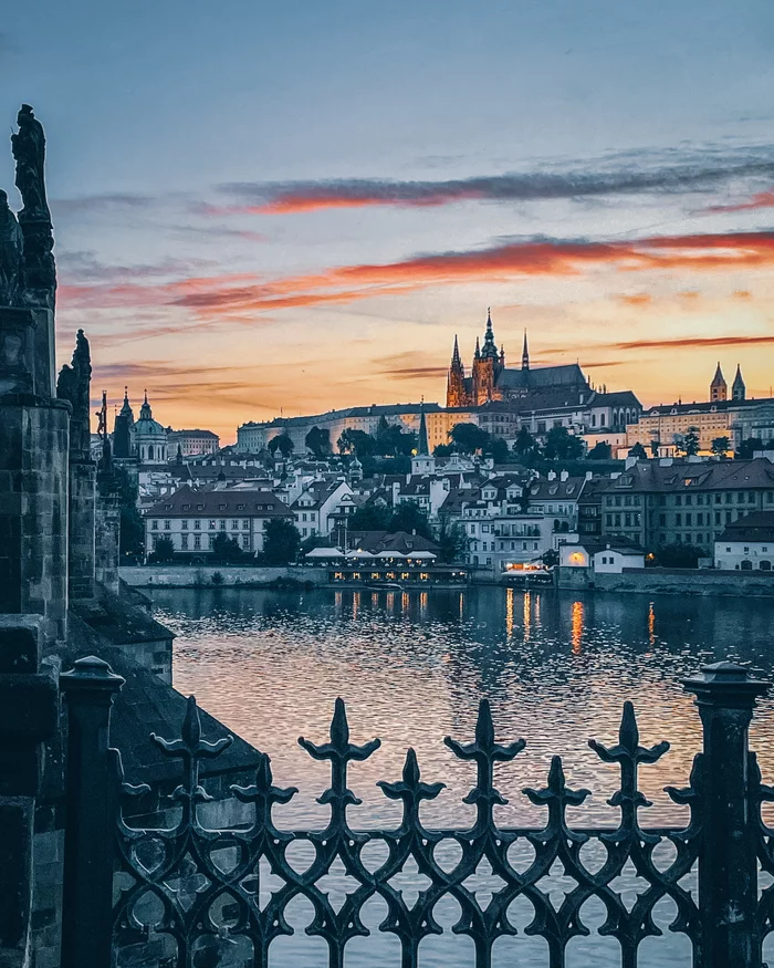 Sunset over Prague Castle - My, Czech, Prague Castle, Prague, The photo, Sunset, 