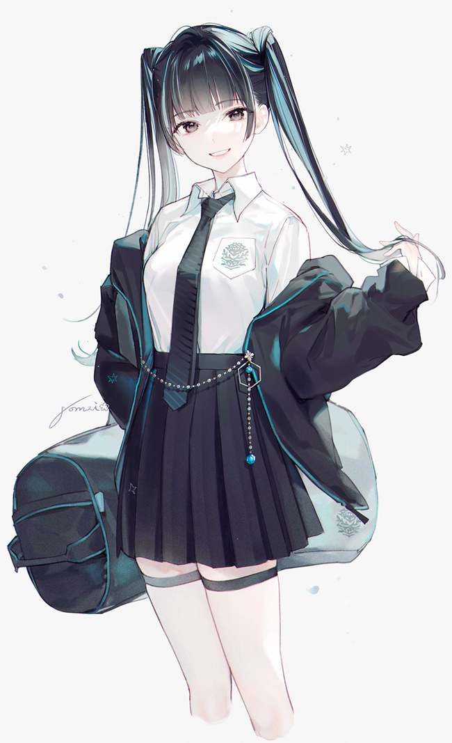 Schoolgirls - Anime art, Anime, Art, Girls, Anime original, Original character, School uniform, Longpost, Gomzi, 