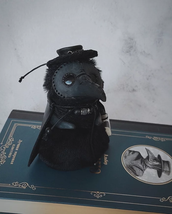 The plague doctor, aka the healer of the plague - My, With your own hands, Handmade, Toys, Plague, Plague Doctor, Character Creation, Author's toy, Longpost, Needlework without process, 
