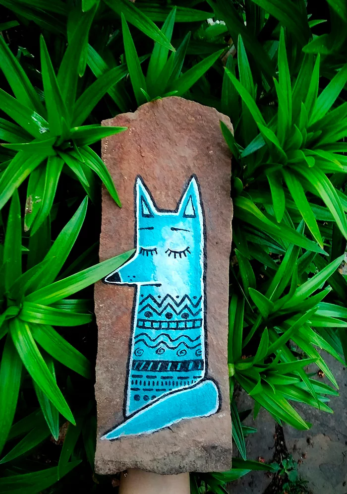 Totem animal - My, Drawing, Illustrations, Art, Painting, A rock, Fox, Totem, 