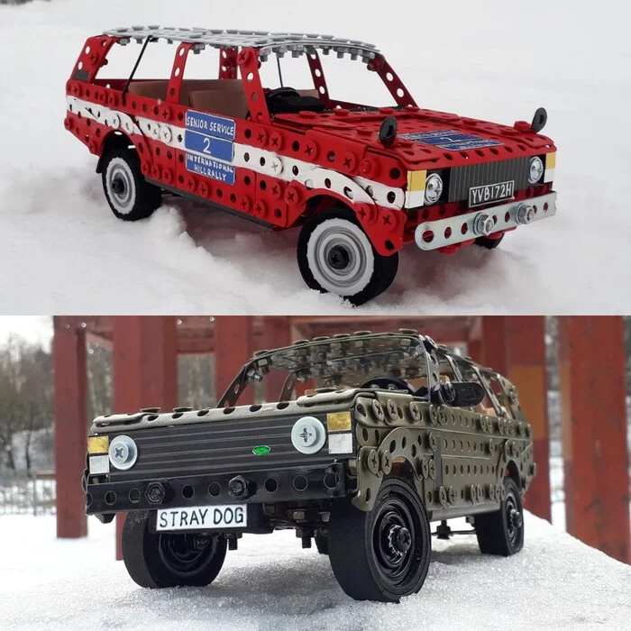 1969, 1994 Range Rover из металлического конструктора, проволоки, резины, кожи и картона - Моё, Range Rover, Джип, Внедорожник, 4х4, Моделизм, Конструктор, Автомоделизм, 