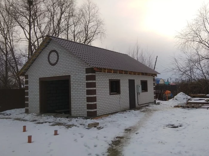 Floor in the garage-workshop - My, Garage, Building, Warm floor, Construction, Building materials, Longpost