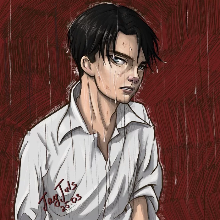 Levi Ackerman - My, Levi Ackerman, Attack of the Titans, Anime, Manga, Art, Digital drawing, Procreate, Characters (edit), Longpost