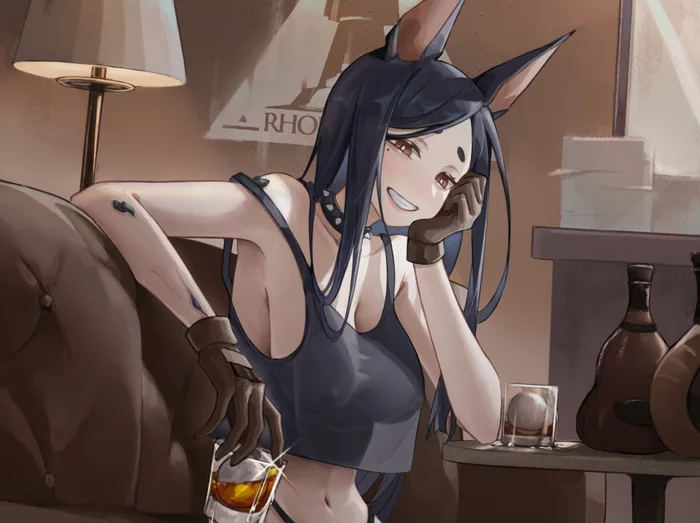 Dobermann - NSFW, Аниме, Anime Art, Arknights, Dobermann (Arknights), Animal Ears