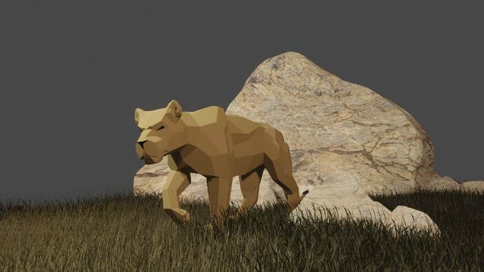 From project to implementation... - My, Low poly, a lion, Welding, Art, Blender, Art welding