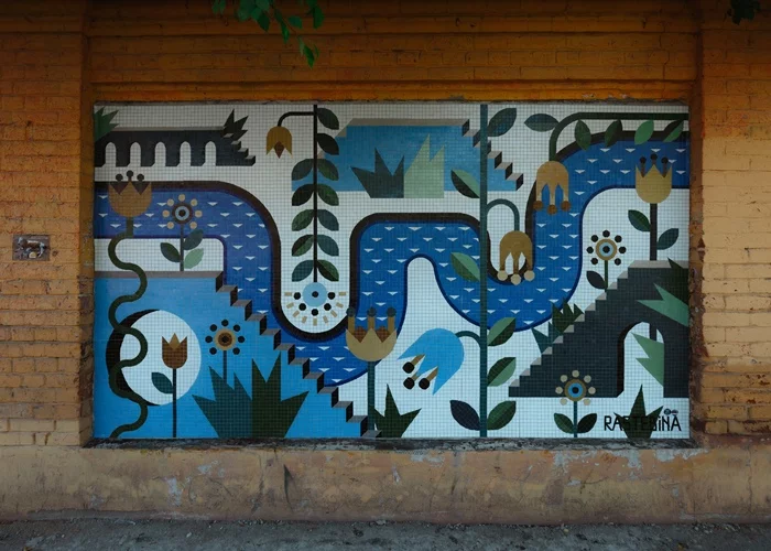 Modern mosaic in urban space - My, Tyumen, Mosaic, Panel, Street art, Modern Art, the USSR, Decorative arts, Architecture