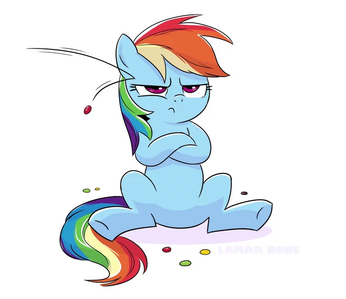 Try the rainbow! - My little pony, Rainbow dash, Skittles, PonyArt, Art