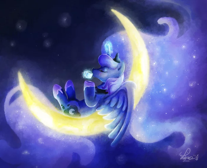 Moon Coffee - My little pony, Princess luna, Crescent