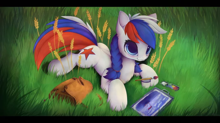 The river, the sky is blue, it's all mine, native... - My little pony, MLP Marussia, Art, Hitbass