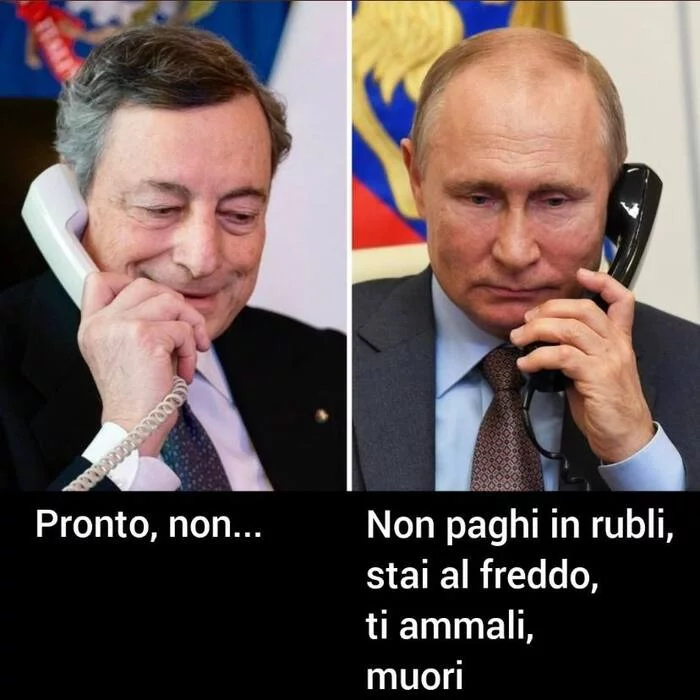 Путин обсудил с премьером Италии переход на оплату в рублях за газ... - Политика, Украина и ЕС, Италия, Черный юмор, Юмор