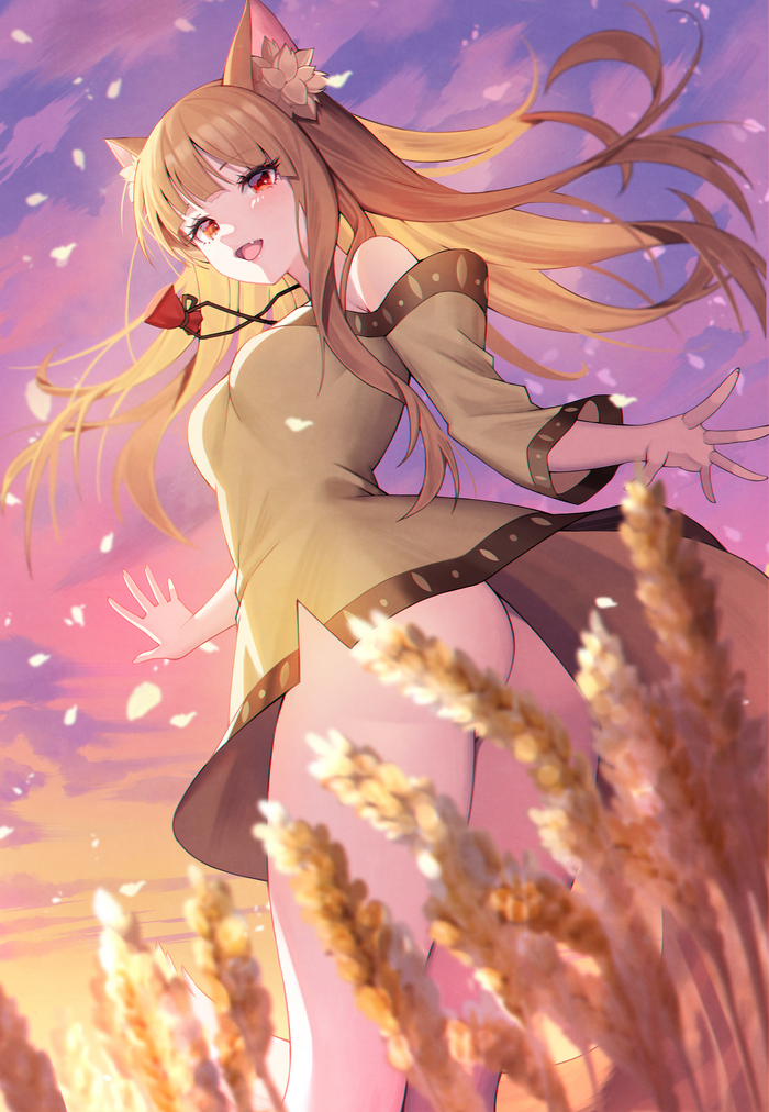 Holo , Anime Art, Spice and Wolf, Holo, Animal Ears