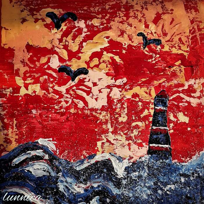 Lighthouse - My, Art, Acrylic, Lighthouse, 