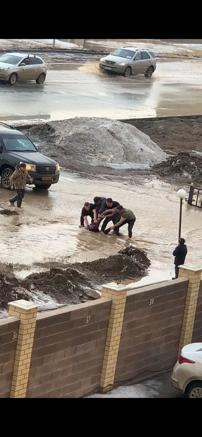 Засосало - Вода, Потоп, Видео, Вертикальное видео, Длиннопост, Казахстан, Актобе, 