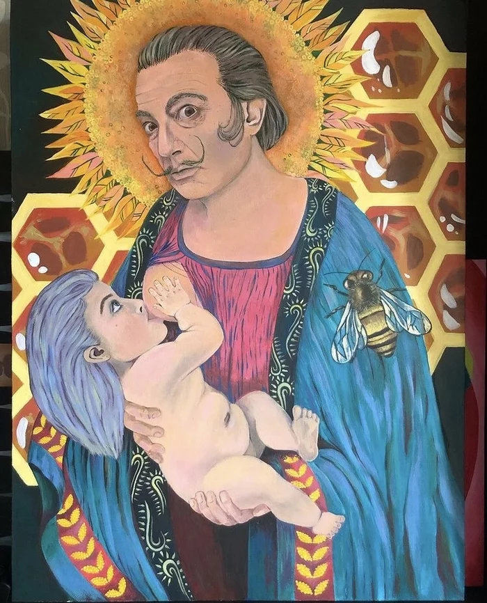 Dali Renaissance - My, Painting, Surrealism, Art, Salvador Dali, Painting, Madonna and Child, 