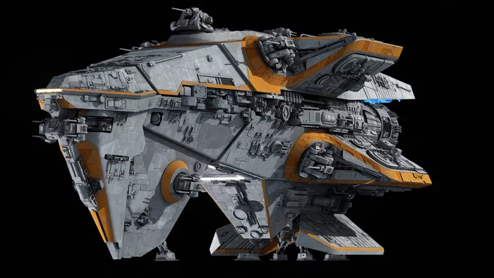 Teroch Class Mandalorian Cruiser - Star Wars, 3D modeling, Ansel Hsiao, Longpost, 