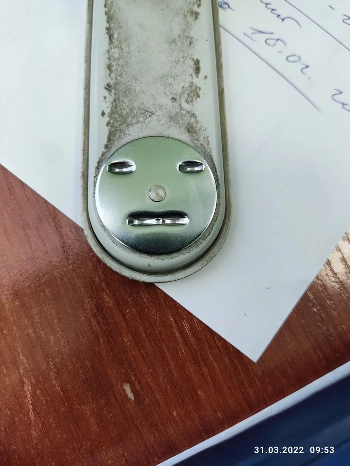What is this? Some crazy emoticon? No it's just an old stapler - My, Stapler, Humor, Office, Longpost, 