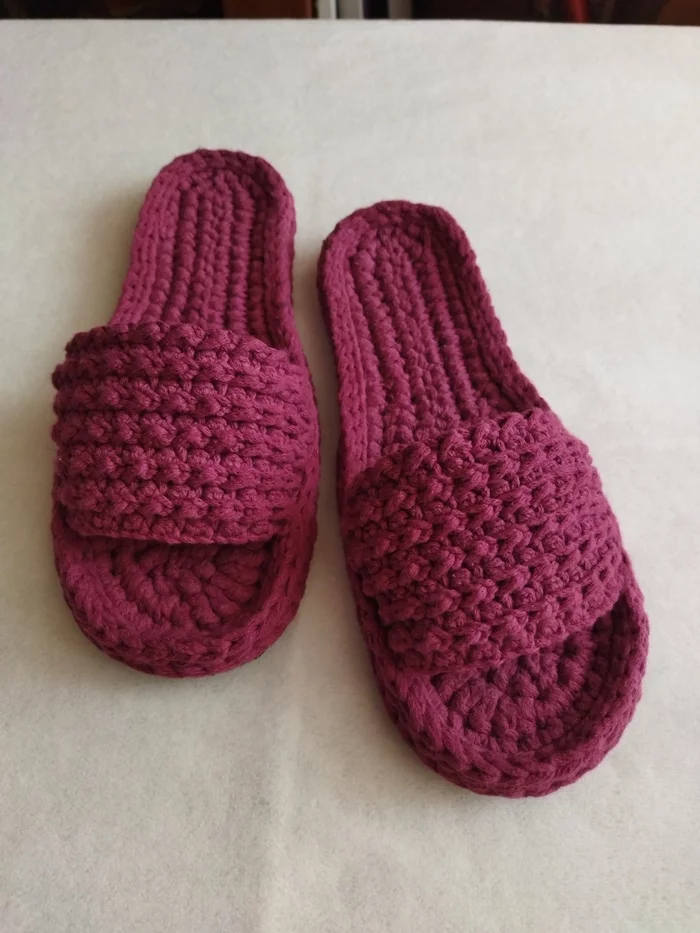 New slippers and upgrade of previous ones - My, Crochet, Needlework without process, Longpost, 