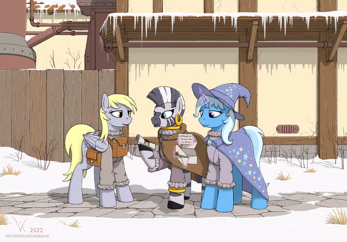 Message - My little pony, Trixie, Zecora, Derpy hooves, Repeat, Eriada1992, 