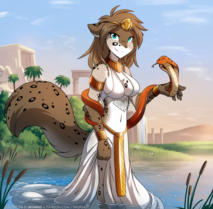 Egyptian Queen Catherine - Furry, Anthro, Art, Furry feline, Twokinds, Kathrin, Tom Fischbach, 