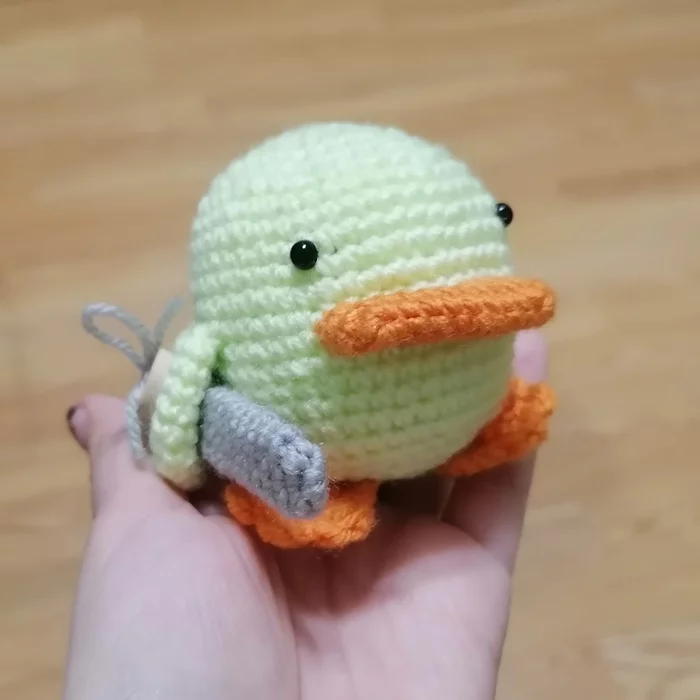 Militant Duck - My, Knitting, Handmade, Crochet, Amigurumi, Ducklings, Needlework without process, Longpost, 