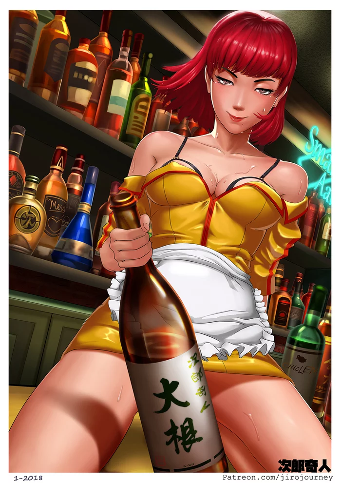 Another shot? - NSFW, Anime art, Anime, Catherine, Games, Art, Bartender, Alcohol, Anime trap, Its a trap!, 