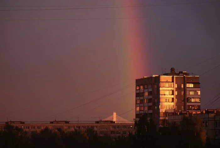 Rainbow ) - My, Rainbow, Sky, Mainly cloudy, , The photo