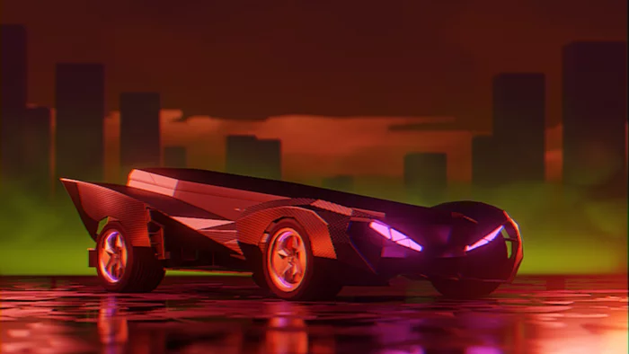 C#15.2 Dragcar version 2 - My, Loupolny world mfsus, Art, Retrowave, Batman, Vampires, 