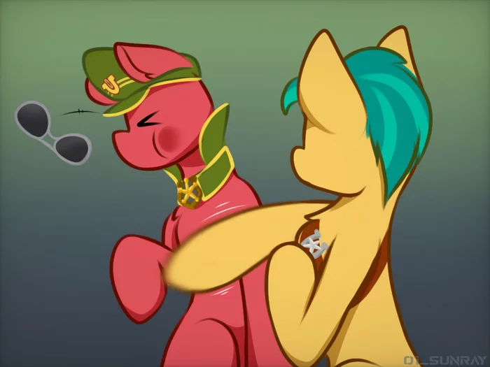 *Slap* - My Little Pony, MLP g5, Hitch Trailblazer, Sprout Cloverleaf, PonyArt, Арт, 