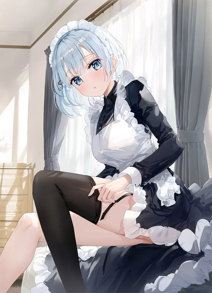 Siesta - Anime, Anime art, Siesta, Tantei wa mou shindeiru, Art, Girls, Housemaid, Stockings, 