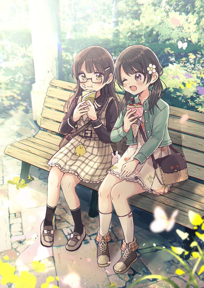 Girls - Anime, Anime art, Anime original, Food, 