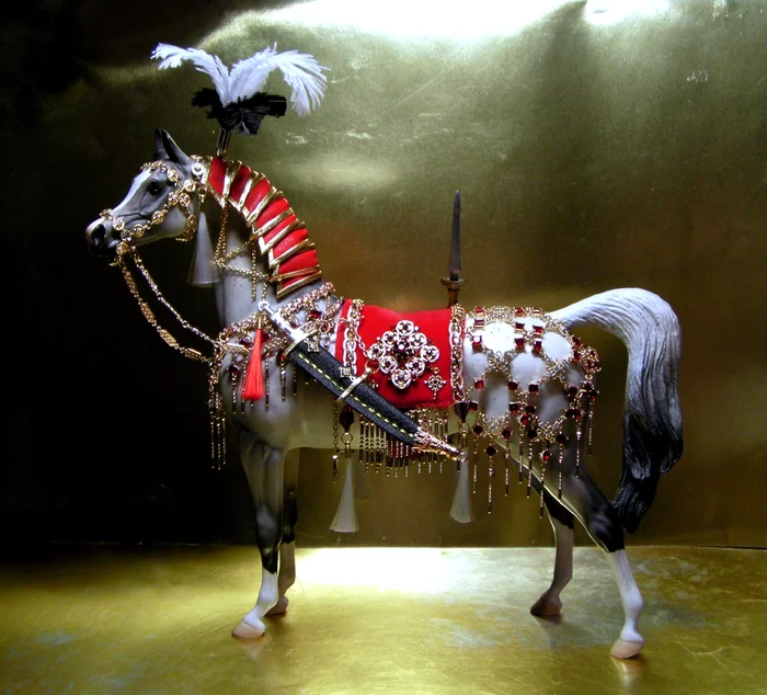 The Sultan's Horse in Miniature - My, Harness, Team, Saddle, Saber, Gun, Horses, Bridle, Gold, Rhinestones, Sultan, Presents, Longpost, 