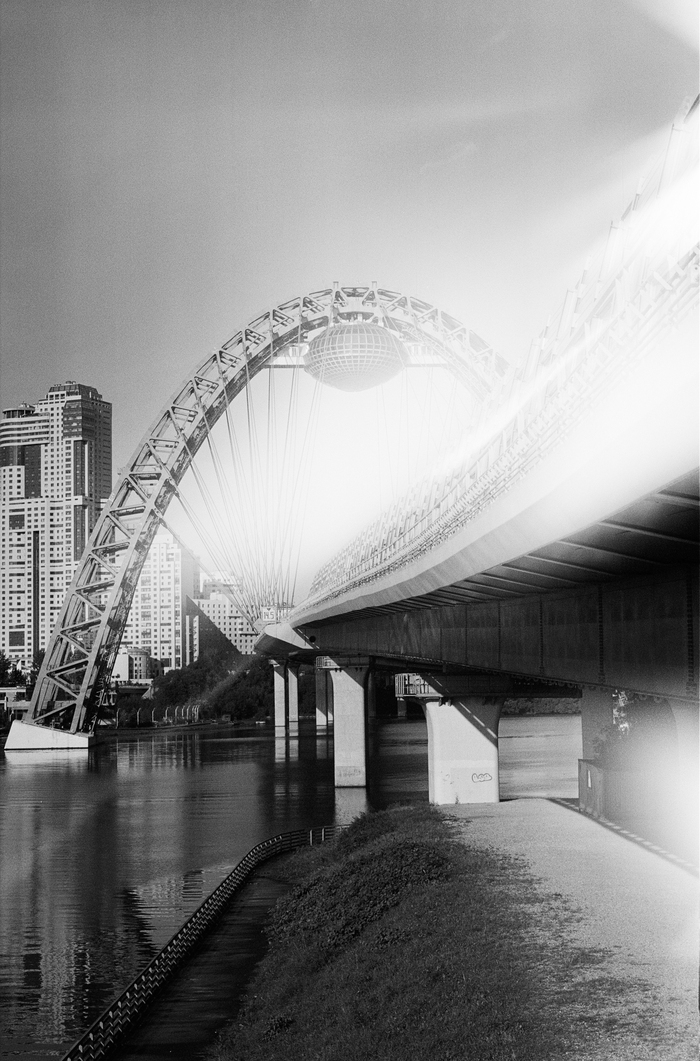 На мосту Фотография, Пленка, Москва, Россия, Мост, Черно-белое, Река