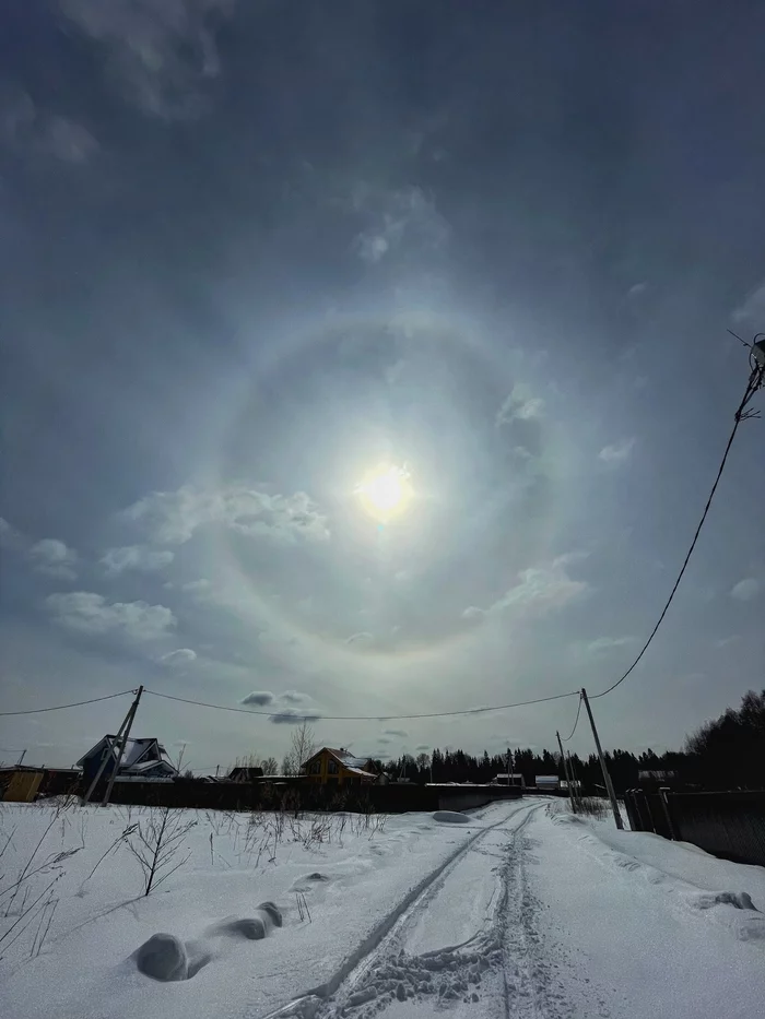 February 62. Halo. Suburbs - My, Halo, Spring, Winter, The photo, 